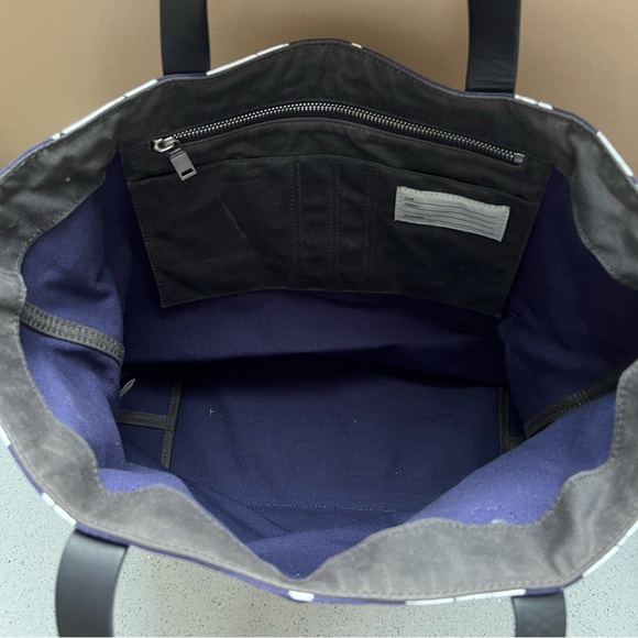 Jack Spade Poppy Floral Navy Canvas and Leather Tote Bag - Picture 9 of 12